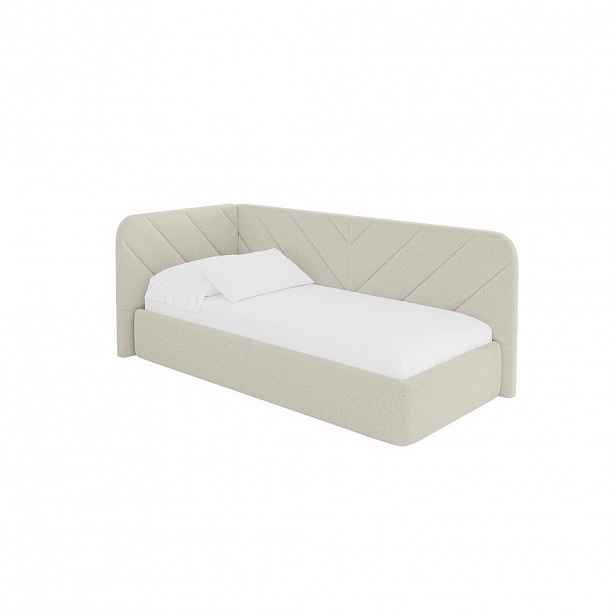 ALTDECOR JEDNOLŮŽKOVÁ POSTEL pro mládež s úložným prostorem, vpravo - FIKY 100x200 béžová