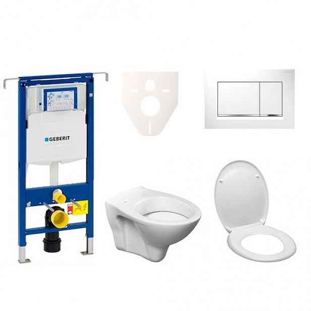 Závěsný set WC S-line + modul Geberit Duofix Speciál s tlačítkem Sigma 30 (bílá/chrom lesk) 111.355.00.5 ND5