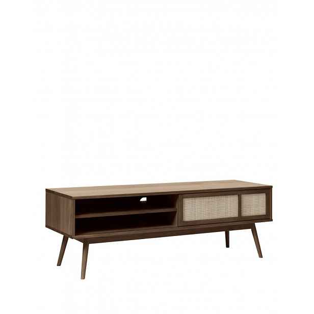 Dřevěná TV skříňka Barrali – 150 cm, tmavý dub