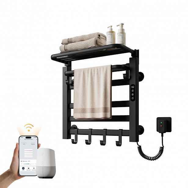 EMKE RADIÁTOR Elektrický radiátor s WiFi a dálkovým ovládáním, černý, 50/50 cm