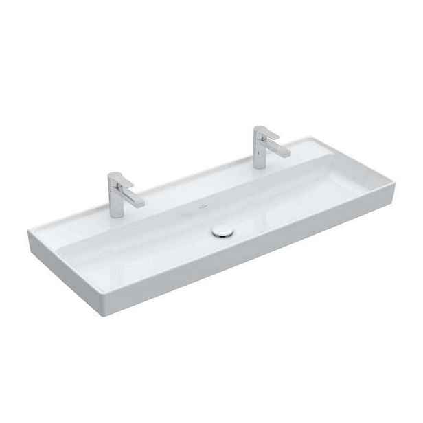 Villeroy & Boch Collaro - Umyvadlo nábytkové 120x47 cm, bez přepadu, 2 otvory pro baterii, alpská bílá 4A33C101
