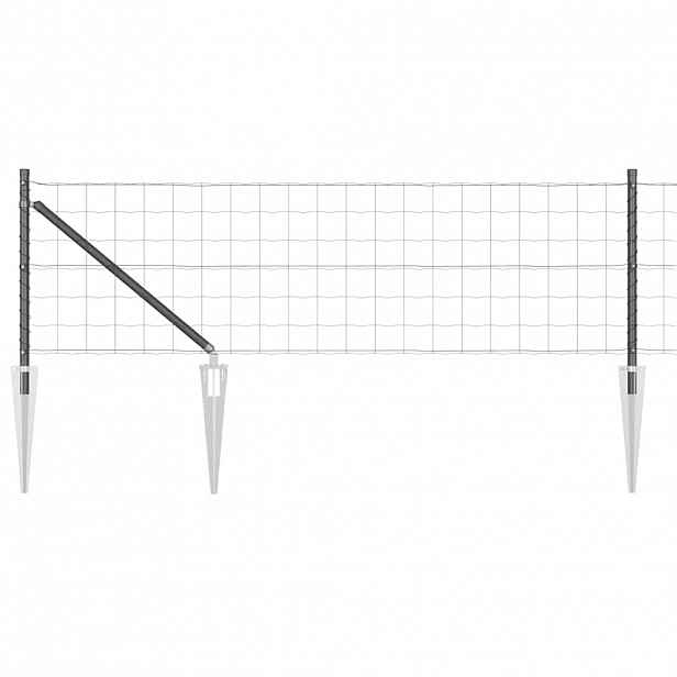 vidaXL Evropský plot se hroty 25 x 0,4 m Ocel potažená PVC Šedá