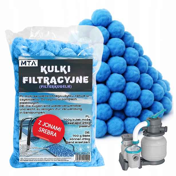 Filtrační kuličky pro pískovou pumpu do bazénu 700 g s Ionty Stříbra