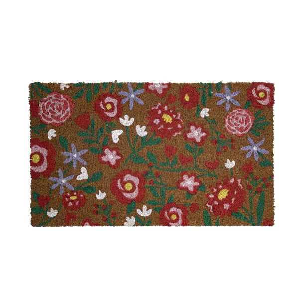 Kokosová rohožka s červenými květy Fleury Poppy - 75*45*2cm Mars & More