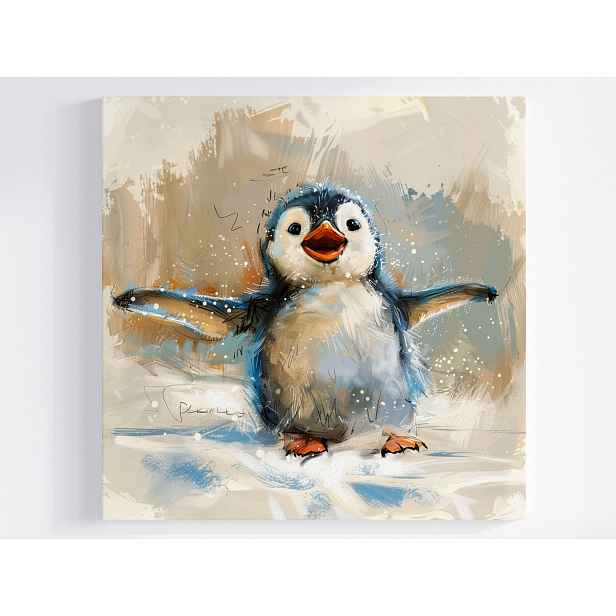 Obraz Na Plátně Canvas Tučňák Pták Zábava Radost Zima Mráz Sníh 50x50