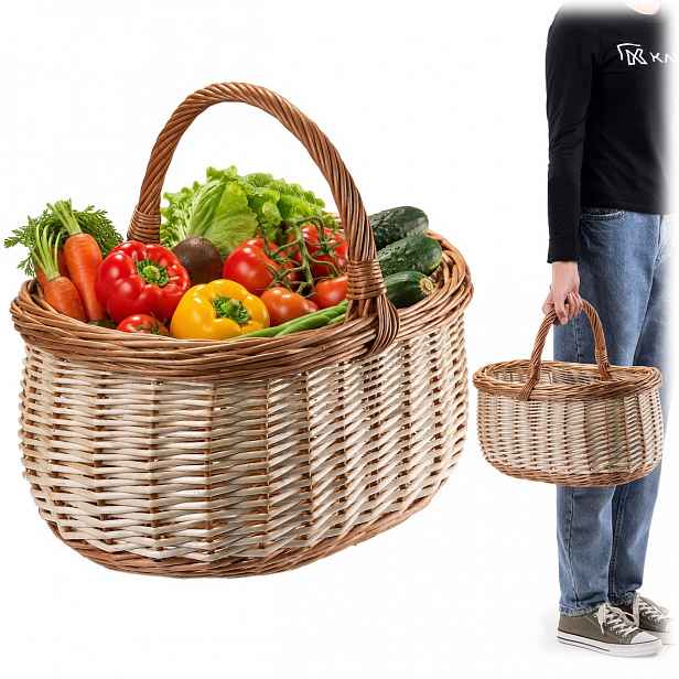 Proutěný Koš Košík Na Houby Piknik Nakupování Ovoce Z Proutí Velký Eko