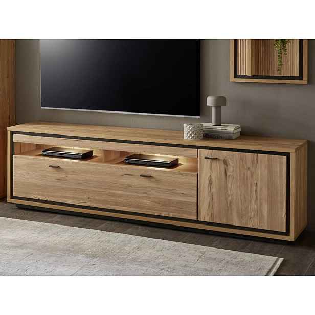 Široká TV skříňka Flores, dub gustavson/antracit