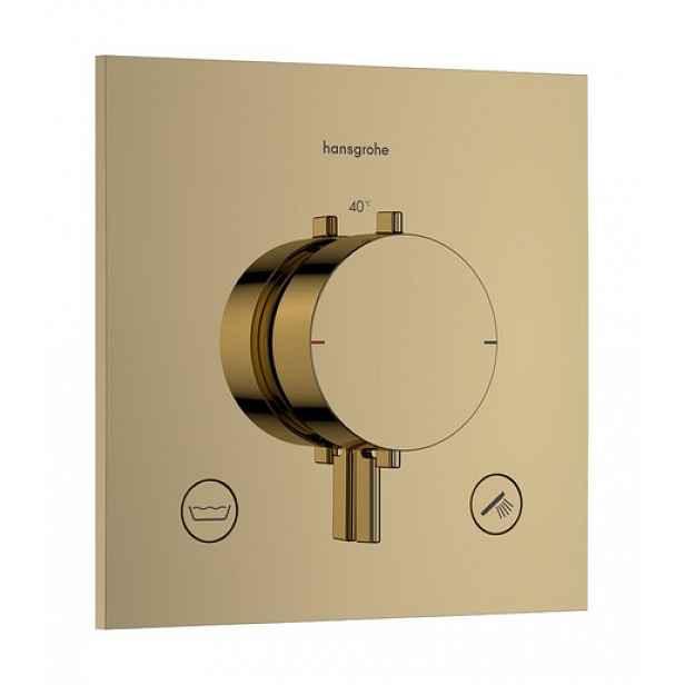 Sprchová a vanová baterie Hansgrohe Ecostat Comfort E bez podomítkového tělesa leštěný vzhled zlata 33716990