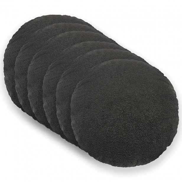 vidaXL Povlak na polštář 6 pcs HEERLEN Tmavě šedá Ø 30 cm Bouclé