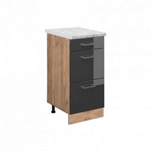 Vicco SPODNÍ SKŘÍŇKA KUCHYŇSKÉ LINKY R-Line Antracitový vysoký lesk 40 cm PD Mramor