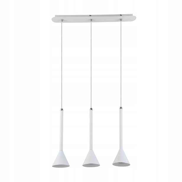 Závěsná lampa trojitá, bílá, kovová, nad stůl, bar, deska Italux