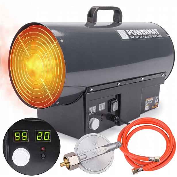 Plynový Ohřívač Dmychadlo Termostat 45KW LCD