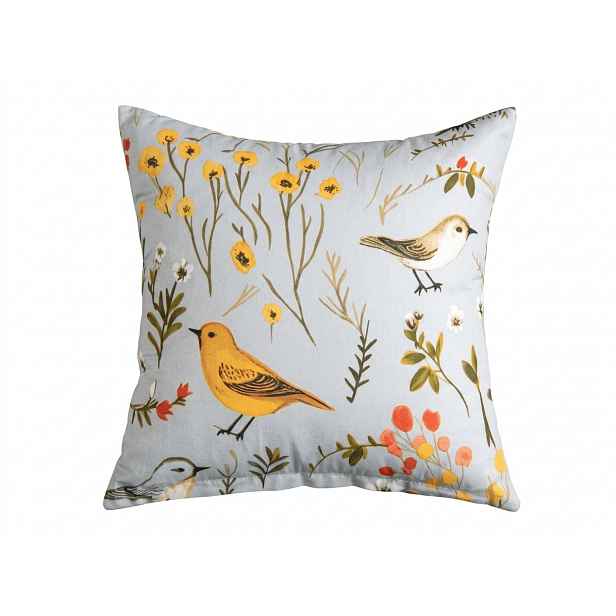 Povlak na polštář z mikrovlákna SPRING BIRDS 45x45 cm, barevný
