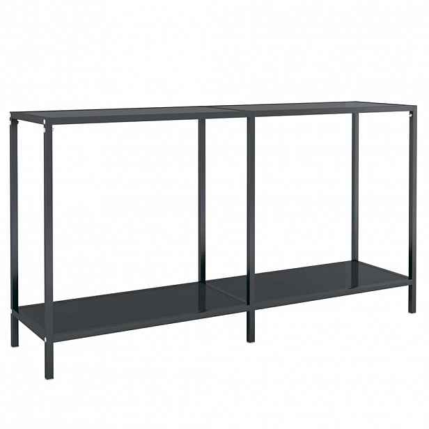 vidaXL Konzolový stolek černý 140 x 35 x 75,5 cm tvrzené sklo