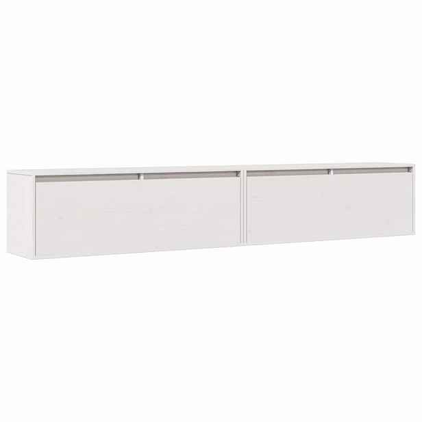 vidaXL Nástěnné skříňky 2 ks bílé 100x30x35 cm masivní borové dřevo