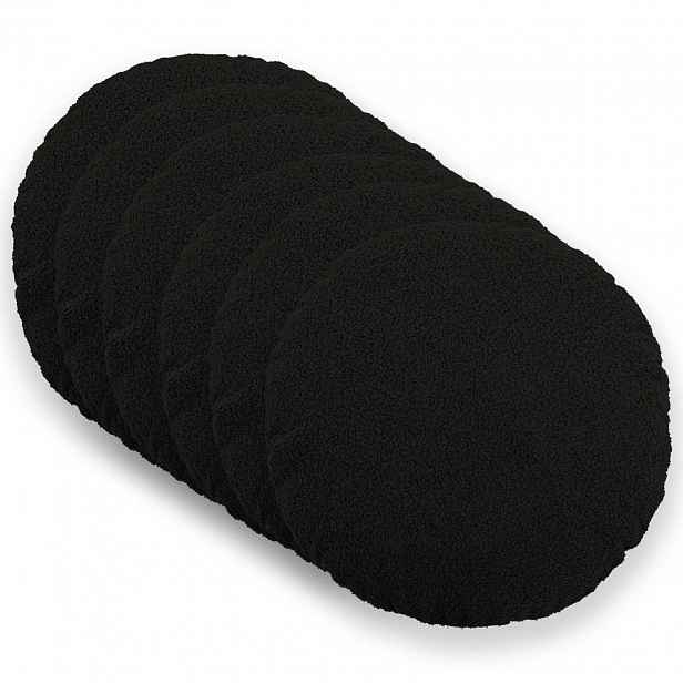 vidaXL Povlak na polštář 6 pcs HEERLEN Černá Ø 30 cm Bouclé