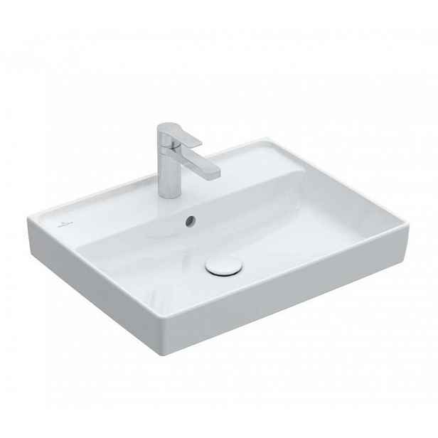 Villeroy & Boch Collaro - Umyvadlo 60x47 cm, s přepadem, otvor pro baterii, alpská bílá 4A336G01