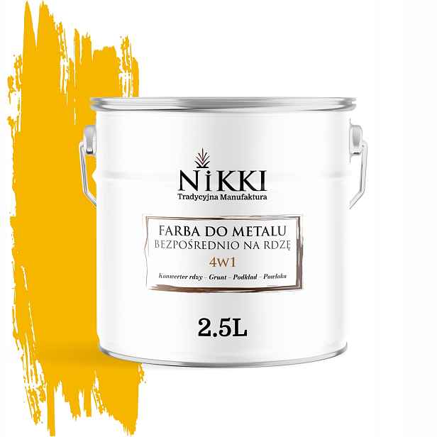 Barva Na Kov Přímo Na Rez, Pozink 4v1, Kadmio Žlutá Ral 1021 Polomatná 2,5L