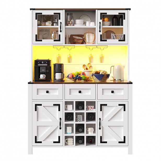 FLIEKS VYSOKÁ SKŘÍŇ 120x40x170 CM LED USB BÍLÁ