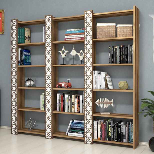 Knihovna City 3 - Walnut, White