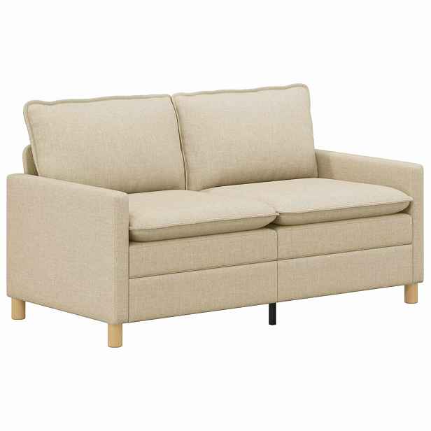 vidaXL Pohovka Pro 2 osobu Krémová 156 x 81 x 87,5 cm Textil