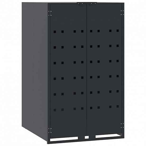 vidaXL Úložný prostor na popelnici na kolečkách pro jednu popelnici antracitový 69 x 79 x 117 cm ocelový