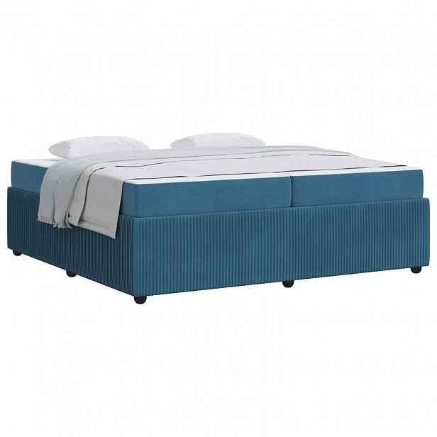 vidaXL Rám postele Modrá 200 x 200 cm textil