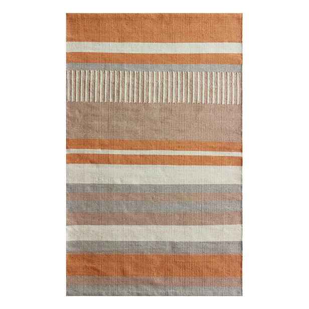 Béžovo-oranžový oboustranný venkovní koberec z recyklovaného plastu Green Decore Bella, 80 x 180 cm