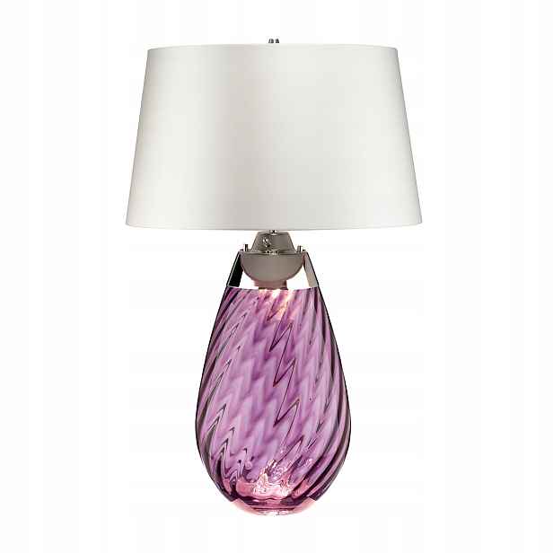 Fialová stolní lampa 74 cm s bílým stínítkem Elstead Lena E27 60W