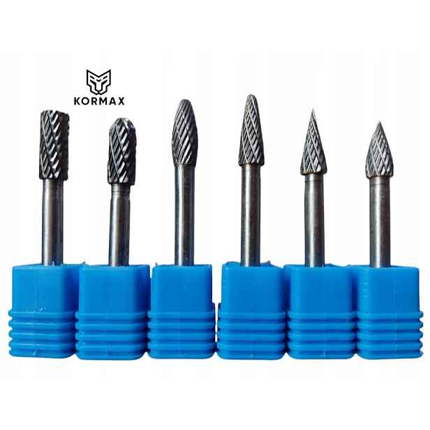 Fréza pilník vysokorychlostní rotační 8 mm na kov s karbidem Set 6 Ks.