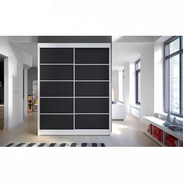 Šatní skříň CAMINO IV šířka 150 cm - bílá/černá