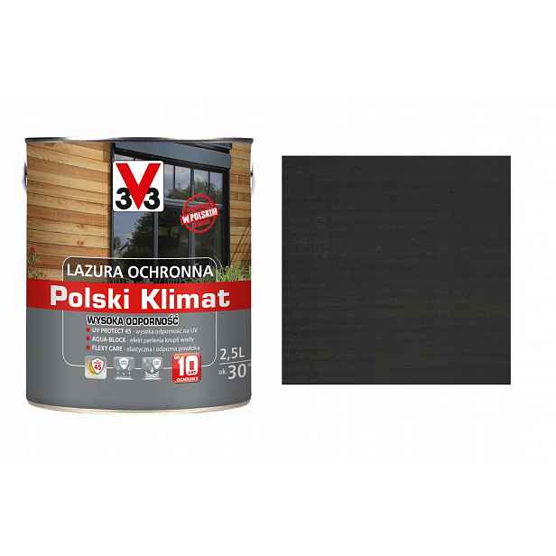 Lazura V33 Polský Klima 10 let Antracit 2,5L