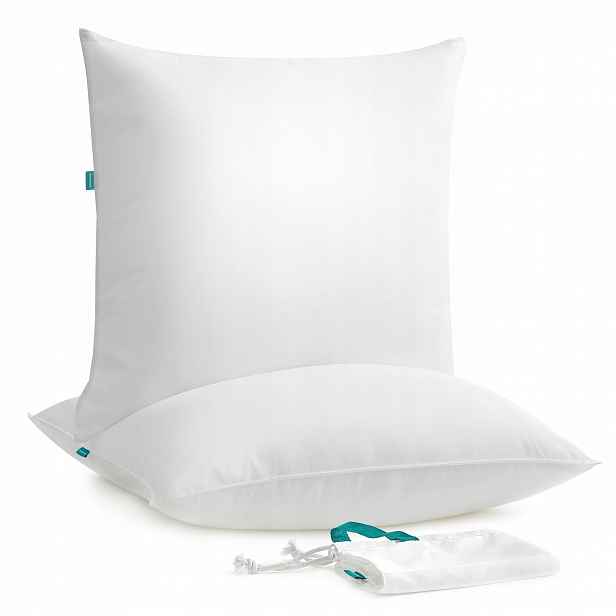 Sada 2x polštář 80 x 80 výplň 1500 g kartáčovaný polyester bílý