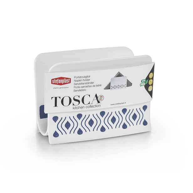 STEFANPLAST Plastový stojánek na ubrousky Tosca bílý/modrý