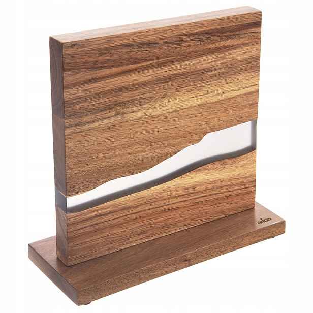 Stojan na nože magnetický, oboustranný, dřevěný, 24 cm