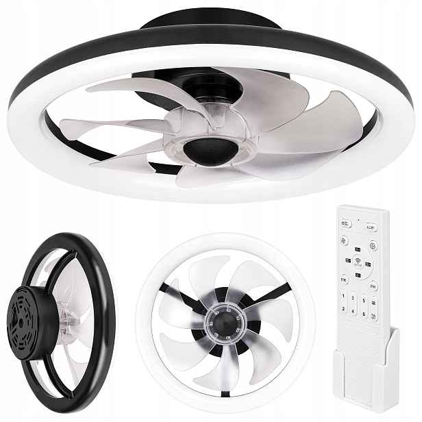 Stropní svítidlo Masterled Flip s ventilátorem 40 cm s proměnnou barvou světla