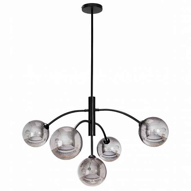 Stropní Svítidlo Skleněné Zrcadlové Koule Loft Černá
