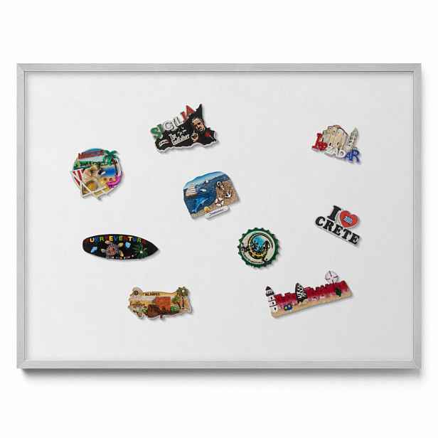 TULUP MAGNETICKÁ TABULE 80x60 cm stříbrný rám – Bílá barva