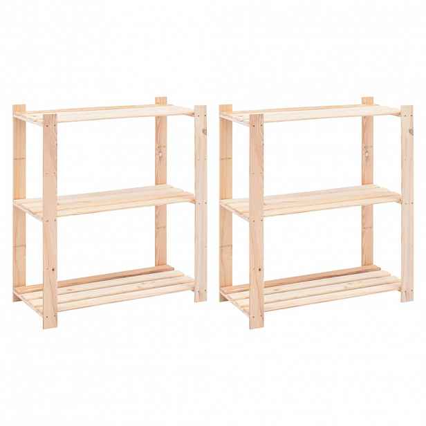 vidaXL Regály 3 police 2 ks 80 x 38 x 90 cm masivní borovice 150 kg