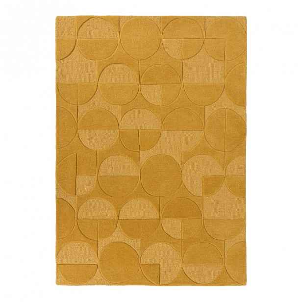 Žlutý vlněný koberec Flair Rugs Gigi, 200 x 290 cm