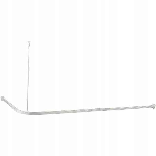 Duschy Úhlová sprchová tyč 90-170 x 22 mm Bílá