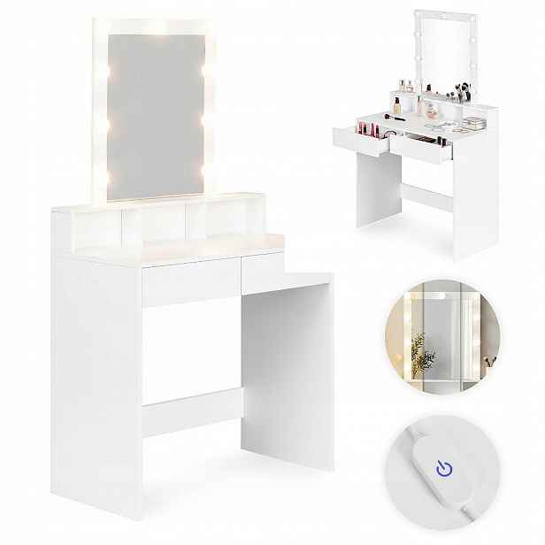 Kosmetický toaletní stolek se zrcadlem a Led osvětlením 3 barvy nastavení j