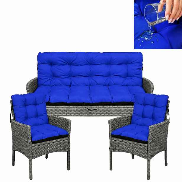 Polštáře na nábytek Voděodolné sada Rattan 180x60x50 cm 2+1 silné Chabrowa