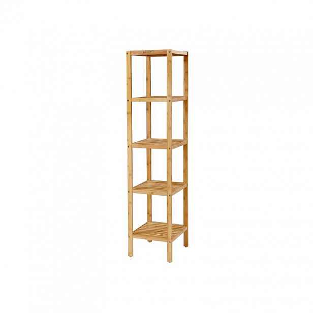 Přírodní bambusový regál, 5 polic, 33x33x146 cm