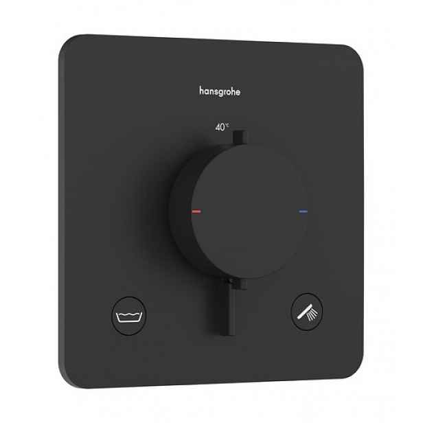 Sprchová a vanová baterie Hansgrohe Ecostat Comfort Q bez podomítkového tělesa matná černá 33717670