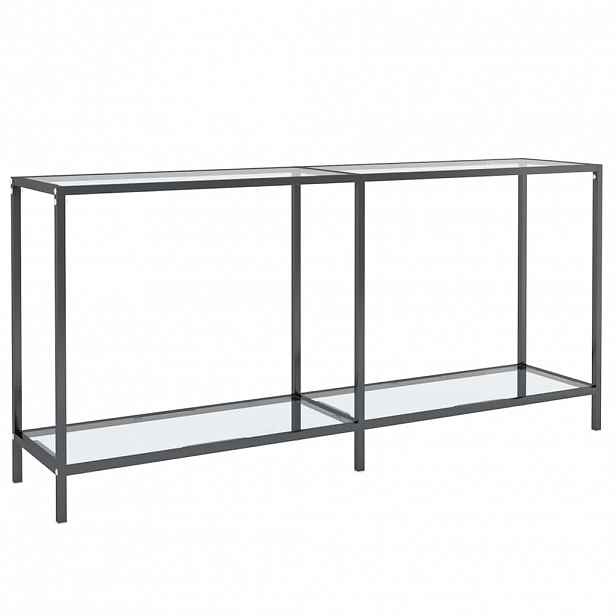 vidaXL Konzolový stolek průhledný 160 x 35 x 75,5 cm tvrzené sklo