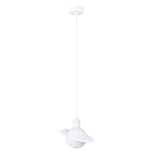 Bílý dětský lustr se skleněným stínidlem ø 20 cm Mab – Sollux