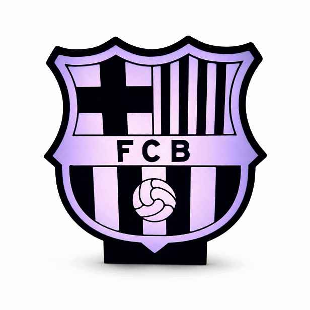 Podsvícený erb Fc Barcelona Led Barca Dekorace pro fanouška Pilot 21 cm