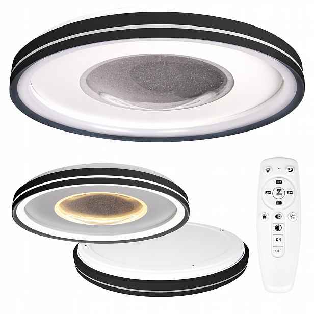 Stropní svítidlo stropní svítidlo Led nastavitelná 68W 3 Barvy dálkový ovladač černá Xudo