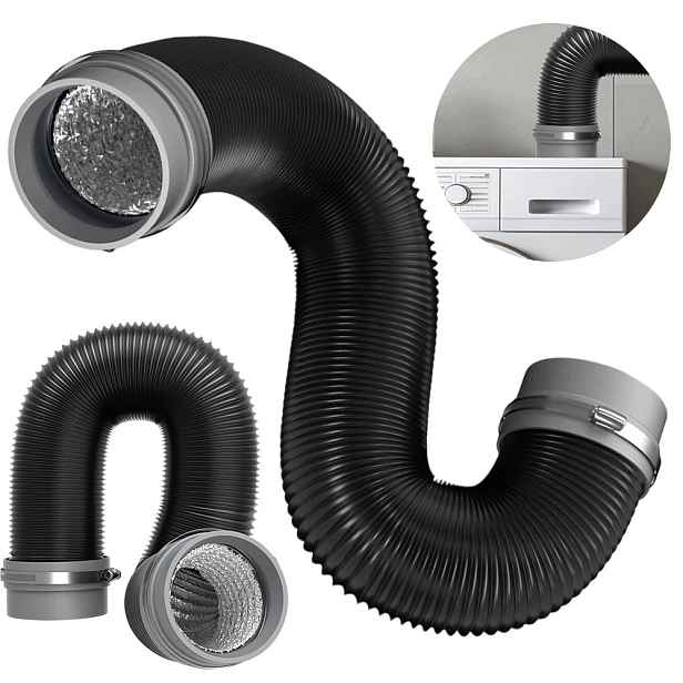 Trubka Flexibilní Kabel 75 MM Odolný Se 2 Svorkami